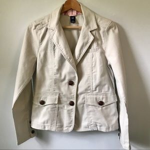 Gap Cream Cotton Blazer Jacket, Size 8